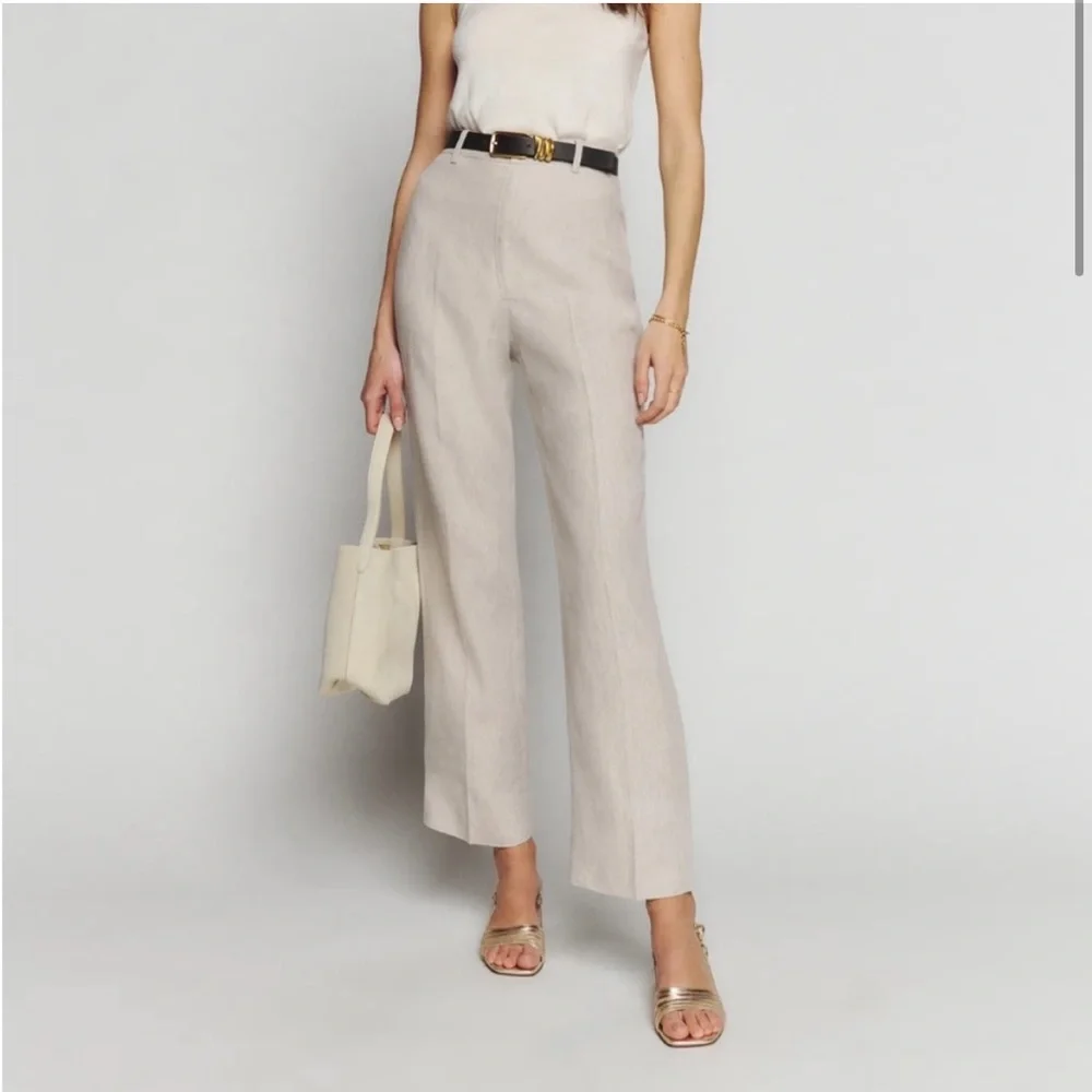 NEW Reformation Freddie Wide Leg Linen Pants 10